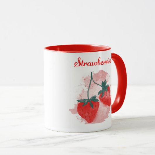 Erdbeeren Tasse Kaffee - Wählen Sie Ihre Früchte (VorderseiteRechts)