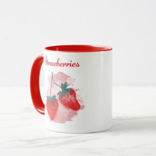 Erdbeeren Tasse Kaffee - Wählen Sie Ihre Früchte (Vorderseite Links)