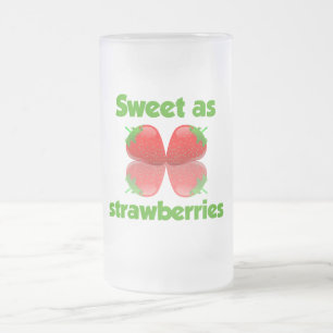 Erdbeeren-Tasse Mattglas Bierglas