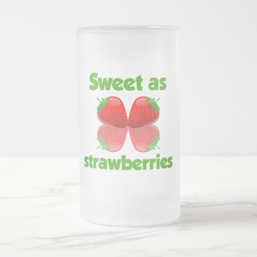 Erdbeeren-Tasse Mattglas Bierglas (Mittel)