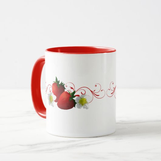 Erdbeeren-Tasse Tasse (Vorderseite Links)