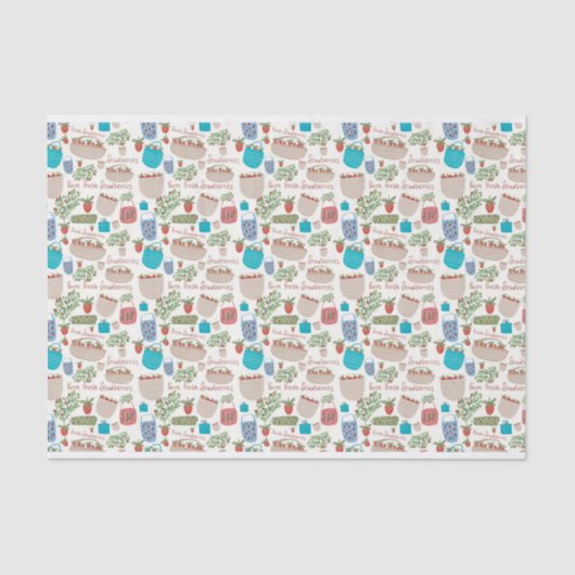 Erdbeeren-Tissue Paper Seidenpapier (Vorderseite)
