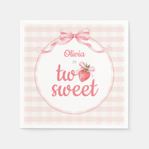 Erdbeeren Two Sweet 2. Geburtstag Serviette
