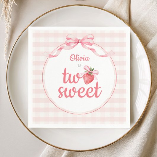 Erdbeeren Two Sweet 2. Geburtstag Serviette