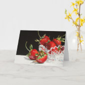 Erdbeeren u. Kristallgruß-Karte Karte (Gelbe Blume)