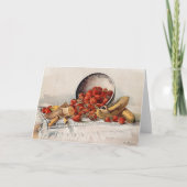 Erdbeeren und Bananen in einem Korb | E. Meyner Karte (Vorderseite)