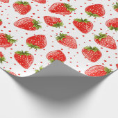 Erdbeeren und Blattpapier Geschenkpapier (Ecke)