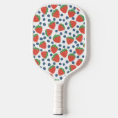 Erdbeeren und Blaubeeren Fruchtmuster Pickleball Schläger (Rückseite)