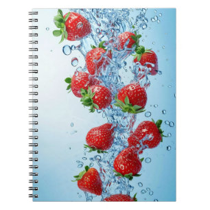 Erdbeeren und blaues Wasser Notizblock