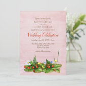 Erdbeeren und Blume auf der Wiese Einladung (Stehend Vorderseite)