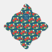 Erdbeeren und Blume Blauer benutzerdefinierter Tex Geschenkschachtel (Ungefaltet)