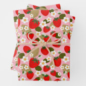 Erdbeeren und Blume Geschenkpapier Set (Beispiel)