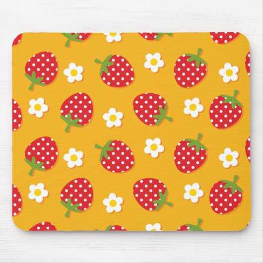 Erdbeeren und Blume Mousepad (Vorne)