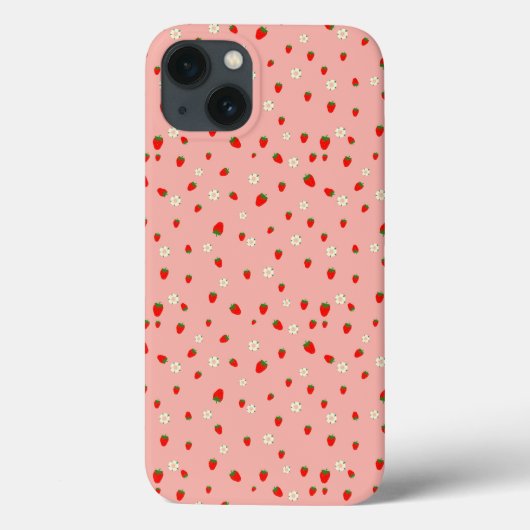 Erdbeeren und Blume Muster Case-Mate iPhone Hülle (Rückseite)
