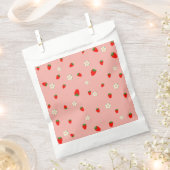 Erdbeeren und Blume Muster Geschenktütchen (Ausgeschnitten)