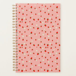 Erdbeeren und Blume Muster Planer