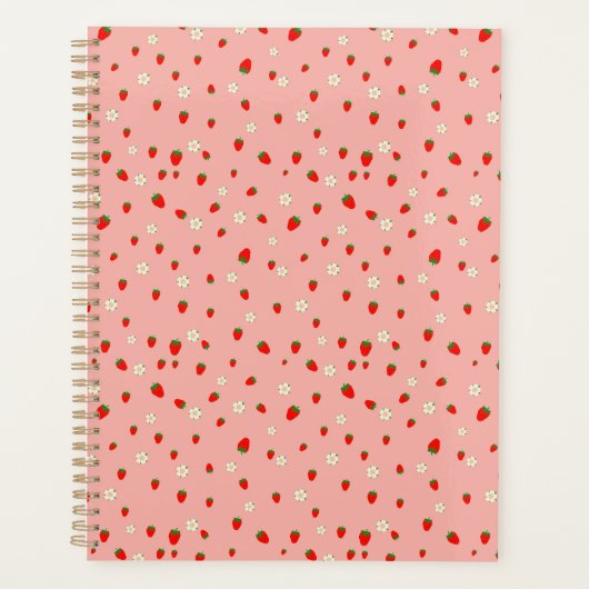 Erdbeeren und Blume Muster Planer (Vorderseite)
