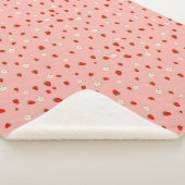 Erdbeeren und Blume Muster Sherpadecke (3/4)