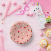Erdbeeren und Blume Pappteller (Party)
