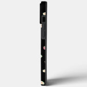 Erdbeeren und Blume Schwarzes Muster Case-Mate iPhone Hülle (Rückseite / Links)