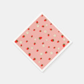 Erdbeeren und Blume Serviette (Ecke)