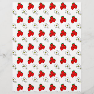 Erdbeeren und Blumen Flyer Vorlage