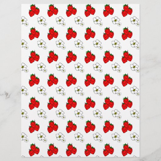 Erdbeeren und Blumen Flyer Vorlage (Vorne)