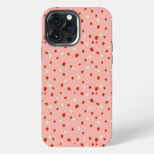 Erdbeeren und Blumen iPhone 13 Pro Max Hülle