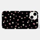 Erdbeeren und Blumen Schwarz Muster Case-Mate iPhone Hülle (Rückseite (Horizontal))