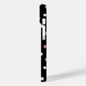 Erdbeeren und Blumen Schwarz Muster Case-Mate iPhone Hülle (Rückseite / Links)