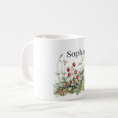 Erdbeeren- und Blumengarten Kaffeetasse (Vorderseite Links)
