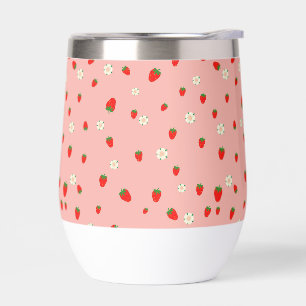 Erdbeeren- und Blumenmuster