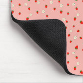 Erdbeeren- und Blumenmuster Mousepad (Ecke)