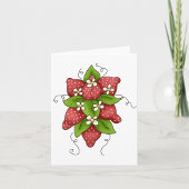 Erdbeeren und Blüten Mitteilungskarten