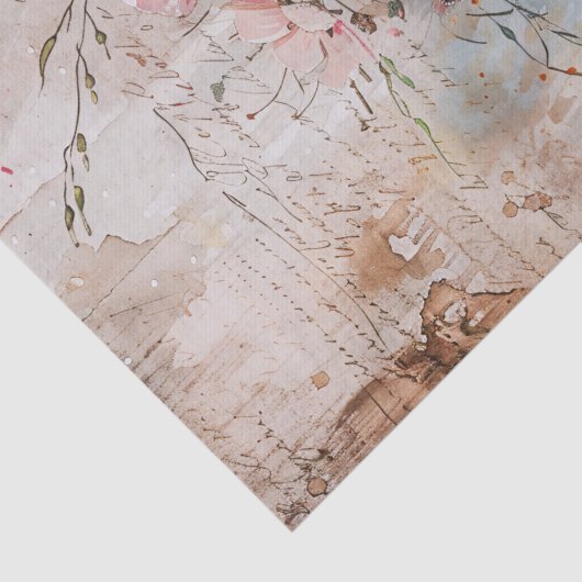 Erdbeeren und Blüten Seidenpapier (Detail)