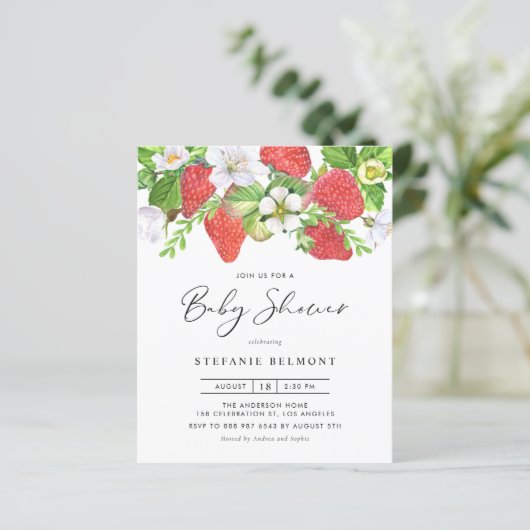 Erdbeeren und Blüten Sommerdusche (Stehend Vorderseite)