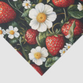 Erdbeeren und Blütenmuster Seidenpapier (Ausschnitt)