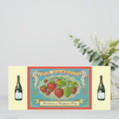 Erdbeeren und Champagner-Party Einladung (Stehend Vorderseite)