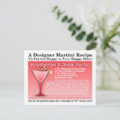 Erdbeeren und Cream Martini RezeptPostkarte Postkarte (Stehend Vorderseite)