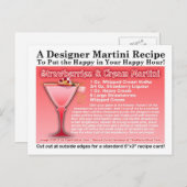 Erdbeeren und Cream Martini RezeptPostkarte Postkarte (Vorne/Hinten)