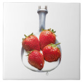 Erdbeeren und Creme Fliese (Vorderseite)