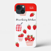 Erdbeeren und Creme Frischobst Sommermongramm Case-Mate iPhone Hülle (Rückseite)