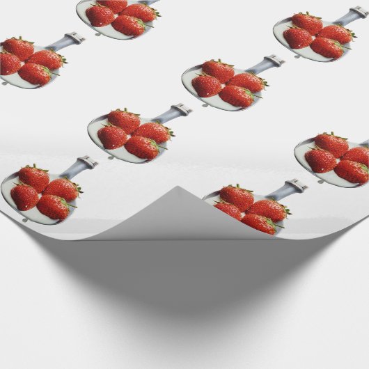 Erdbeeren und Creme Geschenkpapier (Ecke)