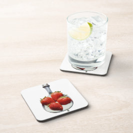 Erdbeeren und Creme Getränkeuntersetzer
