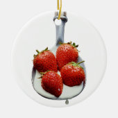 Erdbeeren und Creme Keramik Ornament (Vorne)