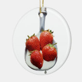 Erdbeeren und Creme Keramik Ornament (Links)