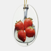 Erdbeeren und Creme Keramikornament (Links)