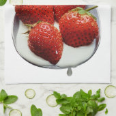 Erdbeeren und Creme Küchentuch (Gefaltet)