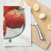 Erdbeeren und Creme Küchentuch (Viertel Falte)