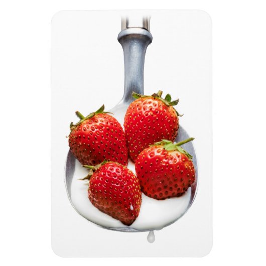 Erdbeeren und Creme Magnet (Vertikal)